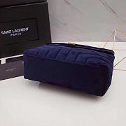 YSL LOULOU Monogram Quilted Velvet Shoulder Bag Navy 4795 25cm - 6