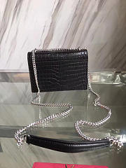 YSL SUNSET Chain Wallet Crocodile Embossed Shiny 4843 17cm  - 5