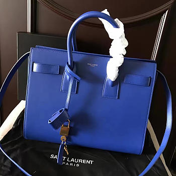 YSL Sac-De-Jour in Grained Leather Navy 4892 32cm 