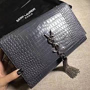 YSL MONOGRAM KATE Tassel Crocodile Leather Blue Gray 4952 24cm  - 5