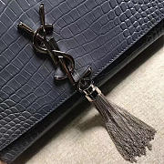 YSL MONOGRAM KATE Tassel Crocodile Leather Blue Gray 4952 24cm  - 4