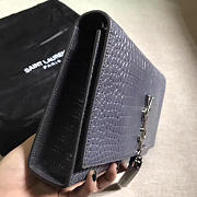 YSL MONOGRAM KATE Tassel Crocodile Leather Blue Gray 4952 24cm  - 3
