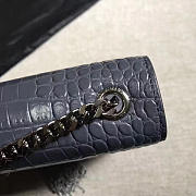 YSL MONOGRAM KATE Tassel Crocodile Leather Blue Gray 4952 24cm  - 2
