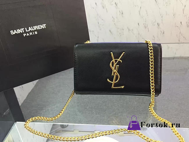 YSL MONOGRAM KATE GRAIN DE POUDRE EMBOSSED Black 4986 17cm  - 1