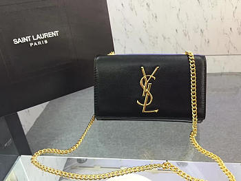 YSL MONOGRAM KATE GRAIN DE POUDRE EMBOSSED Black 4986 17cm 