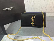 YSL MONOGRAM KATE GRAIN DE POUDRE EMBOSSED Black 4986 17cm  - 2