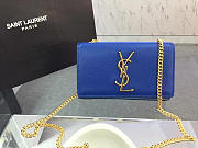 YSL MONOGRAM KATE GRAIN DE POUDRE EMBOSSED Blue 4987 17cm  - 1
