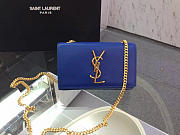 YSL MONOGRAM KATE GRAIN DE POUDRE EMBOSSED Blue 4987 17cm  - 5