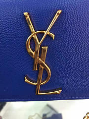YSL MONOGRAM KATE GRAIN DE POUDRE EMBOSSED Blue 4987 17cm  - 3
