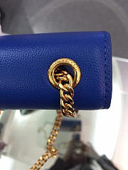 YSL MONOGRAM KATE GRAIN DE POUDRE EMBOSSED Blue 4987 17cm  - 2