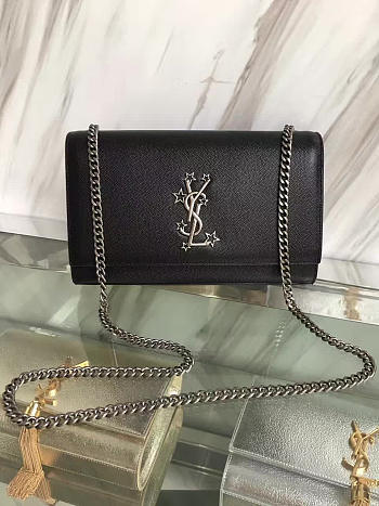 YSL MONOGRAM KATE Star GRAIN DE POUDRE EMBOSSED Black 4996 24cm 