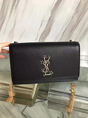 YSL MONOGRAM KATE Star GRAIN DE POUDRE EMBOSSED Black 4996 24cm  - 5