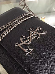 YSL MONOGRAM KATE Star GRAIN DE POUDRE EMBOSSED Black 4996 24cm  - 2