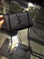 YSL MONOGRAM KATE IN GRAIN DE POUDRE EMBOSSED Full Black 5016 17cm  - 1