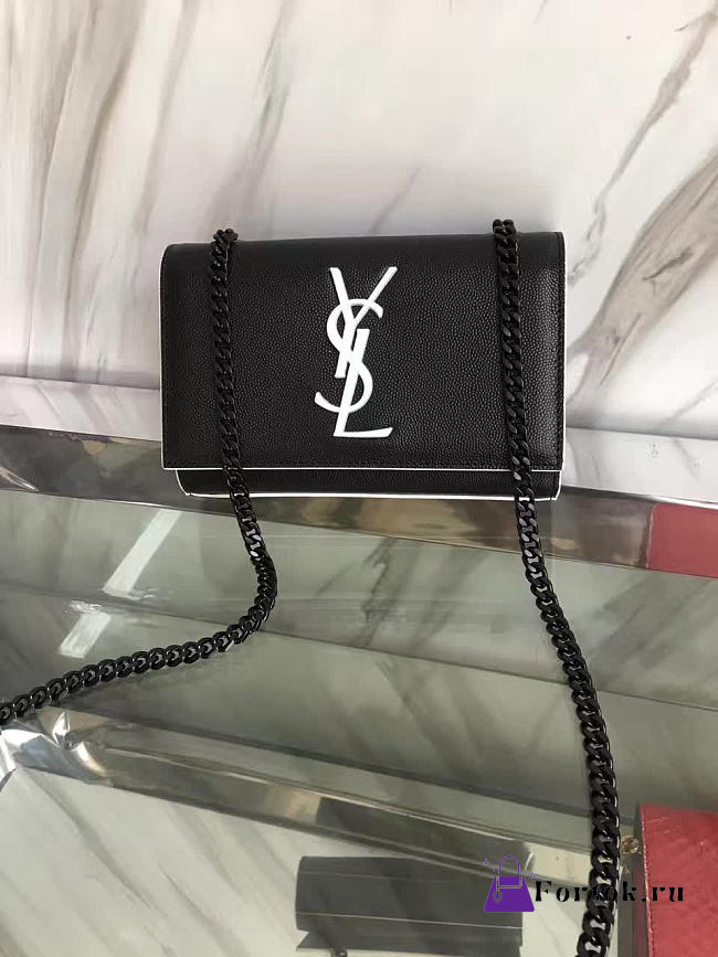 YSL MONOGRAM KATE IN GRAIN DE POUDRE EMBOSSED Black 5019 17cm  - 1