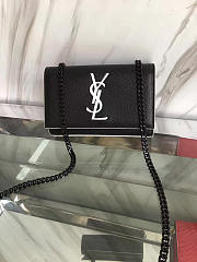 YSL MONOGRAM KATE IN GRAIN DE POUDRE EMBOSSED Black 5019 17cm  - 1