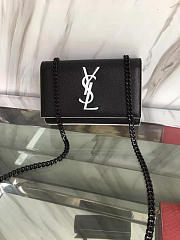 YSL MONOGRAM KATE IN GRAIN DE POUDRE EMBOSSED Black 5019 17cm  - 6