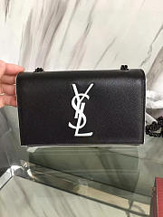 YSL MONOGRAM KATE IN GRAIN DE POUDRE EMBOSSED Black 5019 17cm  - 5