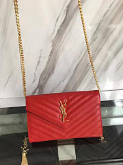 YSL MONOGRAM College Gold Hardware Red 5081 22cm  - 5