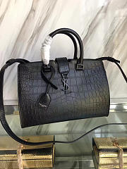 YSL CABAS Small in Embossed Crocodile Shiny Black 5108 30cm - 1