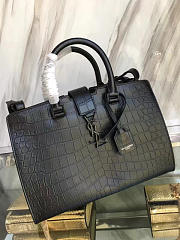 YSL CABAS Small in Embossed Crocodile Shiny Black 5108 30cm - 3