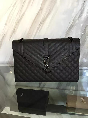 YSL ENVELOPE Satchel Black 5133 31cm