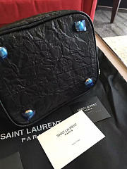 YSL Crocodile Embossed Leathe Bucket bag Black 5136 16cm - 4