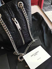 YSL Crocodile Embossed Leathe Bucket bag Black 5136 16cm - 2