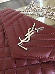 YSL ENVELOP Satchel Red Wine 5137 22cm - 3