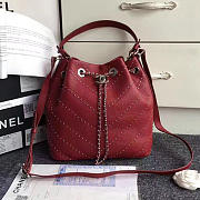 Chanel Calfskin Bucket Bag Red A93597 27cm - 1