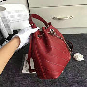 Chanel Calfskin Bucket Bag Red A93597 27cm - 5