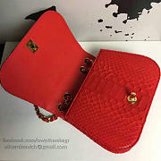 Chanel Snake Embossedr Flap Shoulder Bag Red A98774 20cm - 4