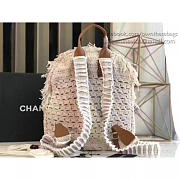 Chanel Crochet Braid Cayo Coco Backpack White A93681 30cm - 2