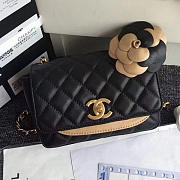 Chanel Calfskin Camellia Waist Chain Bag Black A91830 VS06486 - 1