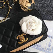 Chanel Calfskin Camellia Waist Chain Bag Black A91830 VS06486 - 3