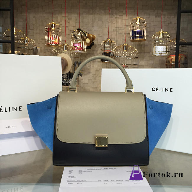 Celine Trapeze Leather Handbag Z952 26.5cm  - 1