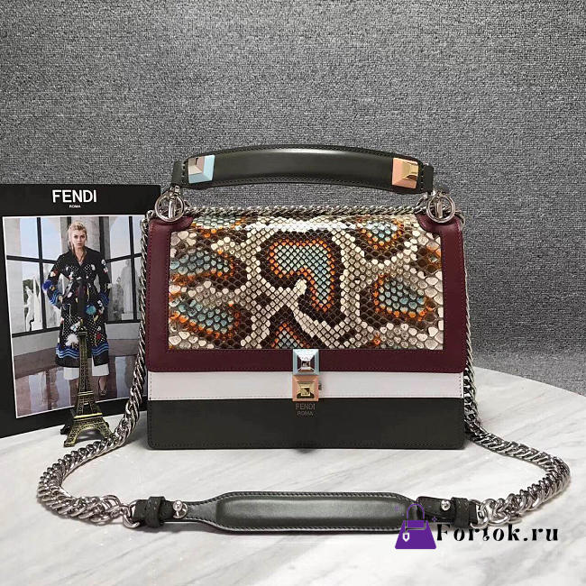 Fendi Kani Handbag Red and White 2016 25.5cm - 1