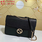 Gucci GG Flap Bag On Chain Black 510303 28cm - 2