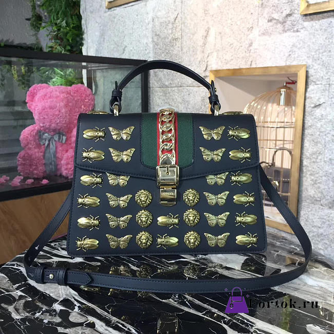 Gucci Sylvie Medium Top Handle Bag 2589 - 1
