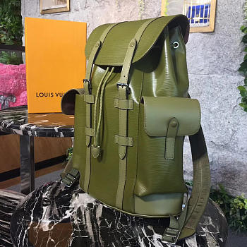 Louis Vuitton Supreme backpack green 3795 45cm