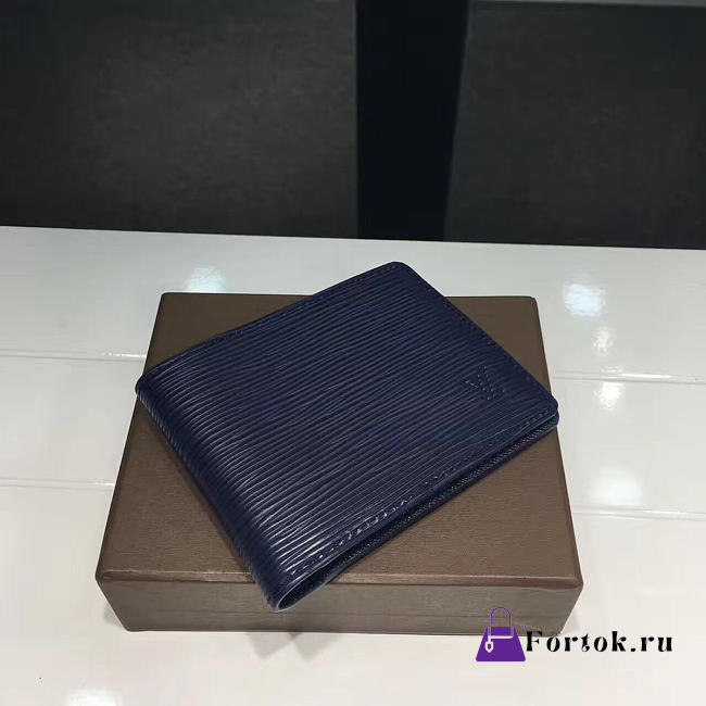 Louis Vuitton MULTIPLE WALLET Navy Blue 12cm - 1