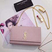YSL MONOGRAM KATE GRAIN DE POUDRE EMBOSSED Pink 24cm - 2
