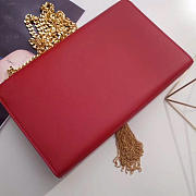 YSL MONOGRAM KATE Gold Tassel Leather Red 4741 24cm  - 4