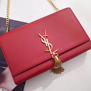 YSL MONOGRAM KATE Gold Tassel Leather Red 4741 24cm  - 3