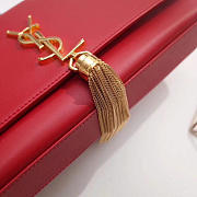 YSL MONOGRAM KATE Gold Tassel Leather Red 4741 24cm  - 2