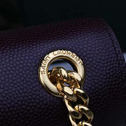 YSL MONOGRAM KATE Start GRAIN DE POUDRE EMBOSSED Purple Plum 4757 24cm  - 4