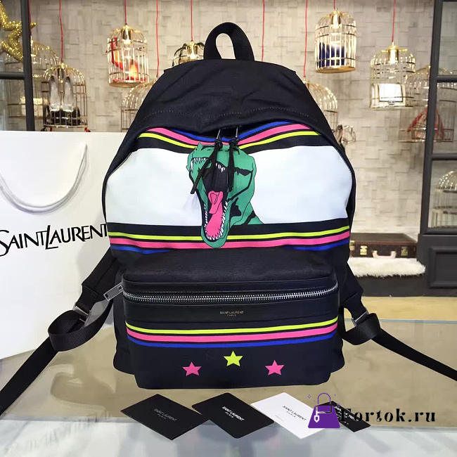 YSL Monogram Backpack Dinosaur Black 4786 40cm  - 1
