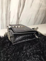 YSL MONOGRAM KATE Tassel Crocodile Black 4985 19cm  - 2