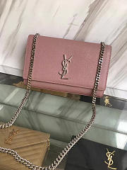 YSL MONOGRAM KATE GRAIN DE POUDRE EMBOSSED LEATHER Pink 5021 24cm - 1