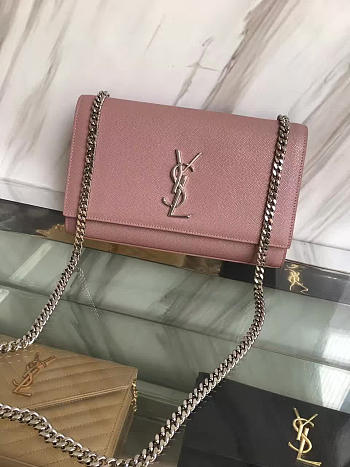 YSL MONOGRAM KATE GRAIN DE POUDRE EMBOSSED LEATHER Pink 5021 24cm